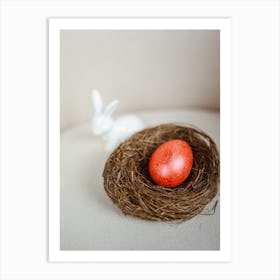 Easter Egg In Nest Art Print