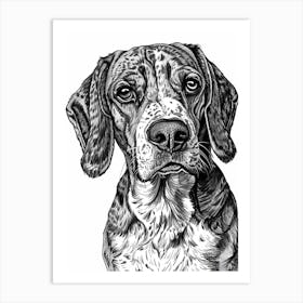 Beagle Dog Line Sketch 2 Art Print
