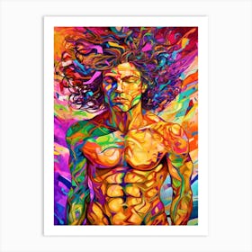 The Art Of Him - Man With Colorful Hair Art Print