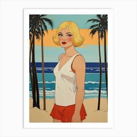 Beach Girl Art Print