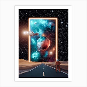 Astronaut Stargate Road Universe portal Art Print