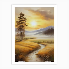 240.Golden sunset, USA. Art Print Art Print