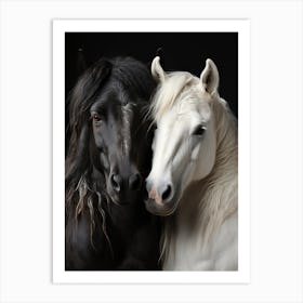 Bw Horses 3 Art Print