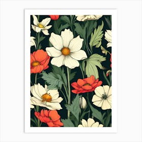 Floral Seamless Pattern 4 Art Print