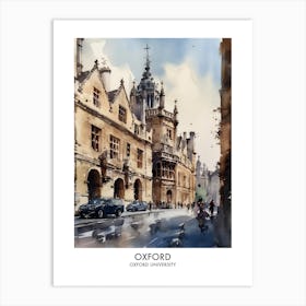 Oxford University 5 Watercolor Travel Poster Art Print