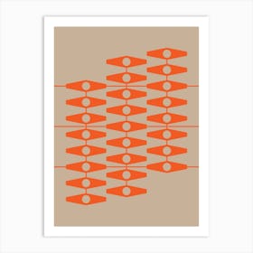 Abstract Eyes In Orange And Tan Art Print