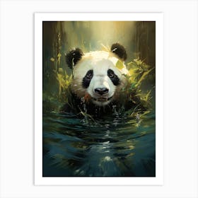 Panda Art In Naïve Art Style 1 Art Print