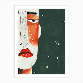 Illustration Of A Sad Face Art Print