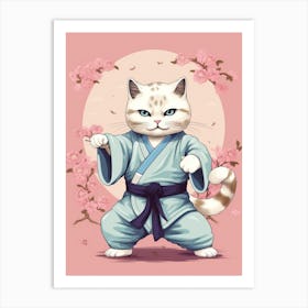 Kawaii Cat Drawings Tai Chi 3 Art Print