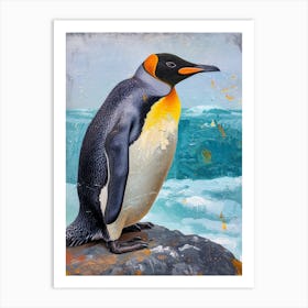 King Penguin St Kilda Breakwater Colour Block Painting 2 Art Print