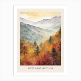 Autumn Forest Landscape Great Smoky Mountains National Park Poster Art Print