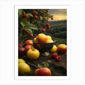 Apple Orchard At Sunset Art Print