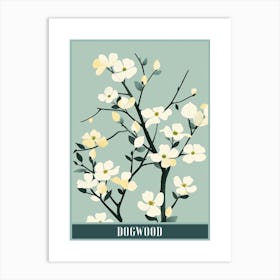 Dogwood Tree Flat Illustration 3 Poster Art Print