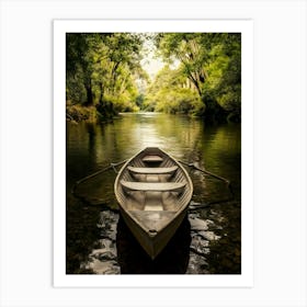 Canoe On The River Art Print