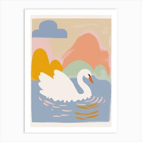Swan In The Pond Art Print