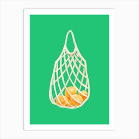 Shopping Bag With Oranges Art Print