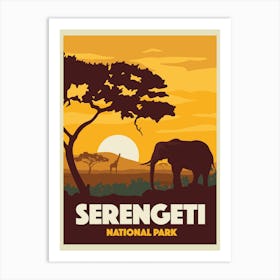 Serengeti National Park Travel Poster Art Print