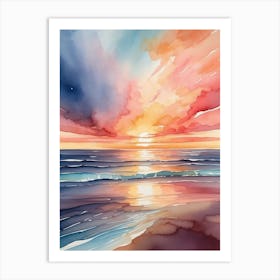 Sunset On The Beach 3 Art Print