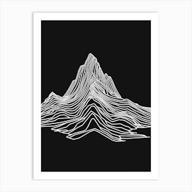 Corn Du Mountain Line Drawing 4 Art Print