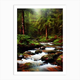 Stream In The Forest 5 Art Print