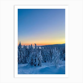 A Winter Scenario At The Heart Of The Arctic Where Pines And Wilderness Blend With The Serene Hues (5) Art Print