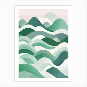 Green Waves 1 Art Print