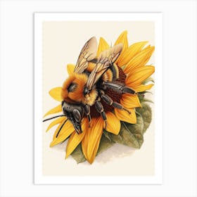 Carpenter Bee Storybook Illustration 9 Art Print