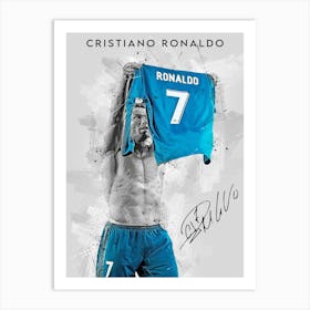 Cristiano Ronaldo Street Art Art Print