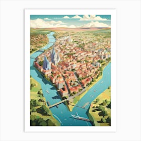 Nantes, France, Geometric Illustration 2 Art Print