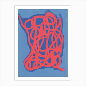 Red And Blue abstract Art Print