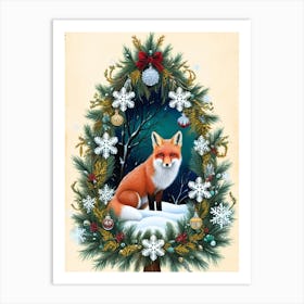 William Morris Christmas Fox 1 Art Print