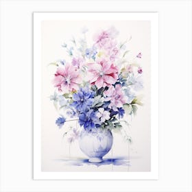 Flowers In A Vase In The Style Of Feminine Art Print