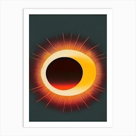 Solar Eclipse Vintage Sketch Space Art Print