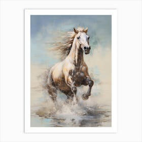 A Horse Painting In The Style Of Impressionistic Brushwork 4 Art Print