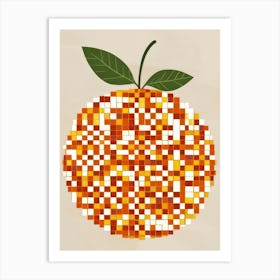 Orange Pixel Art 14 Art Print