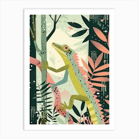 Anoles Lizard Abstract Modern Illustration 2 Art Print