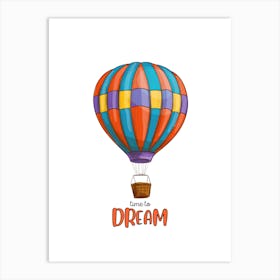 Hot Air Balloon Vector Illustration Art Print