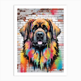 Aesthetic Leonberger Dog Puppy Brick Wall Graffiti Artwork Art Print