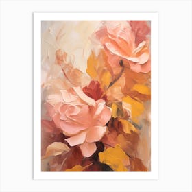 Fall Flower Painting Rose 1 Art Print