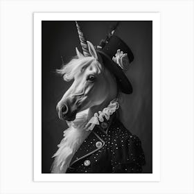 Unicorn In Black And White Art Print