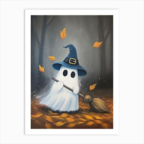 Ghost With Broom Art Print