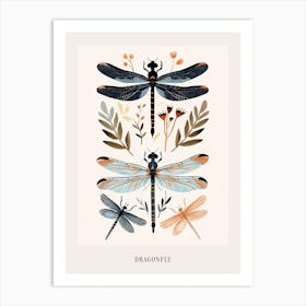 Colourful Insect Illustration Dragonfly 4 Poster Art Print