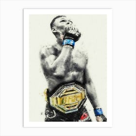 Israel Adesanya Watercolor Art Print