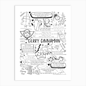 Gerry Cinnamon Doodle Lyrics Art Print