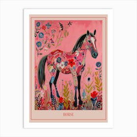 Floral Animal Painting Horse 1 Poster Art Print