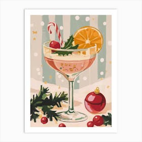 Festive Christmas Cocktail Art Print