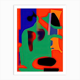 Strong Red Cut Out Abstract 0 Art Print