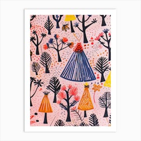 Teepees And Trees Art Print