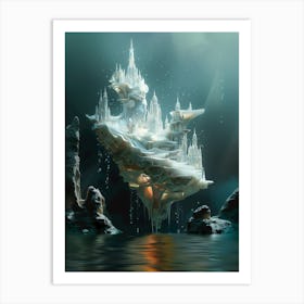 "Resin Figurine in Fantasy Futuristic City" Art Print