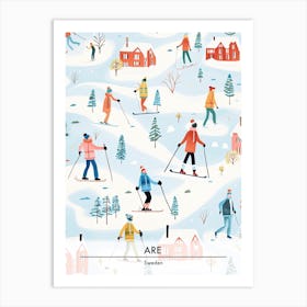 Are, Sweden, Ski Resort Poster Illustration 3 Art Print